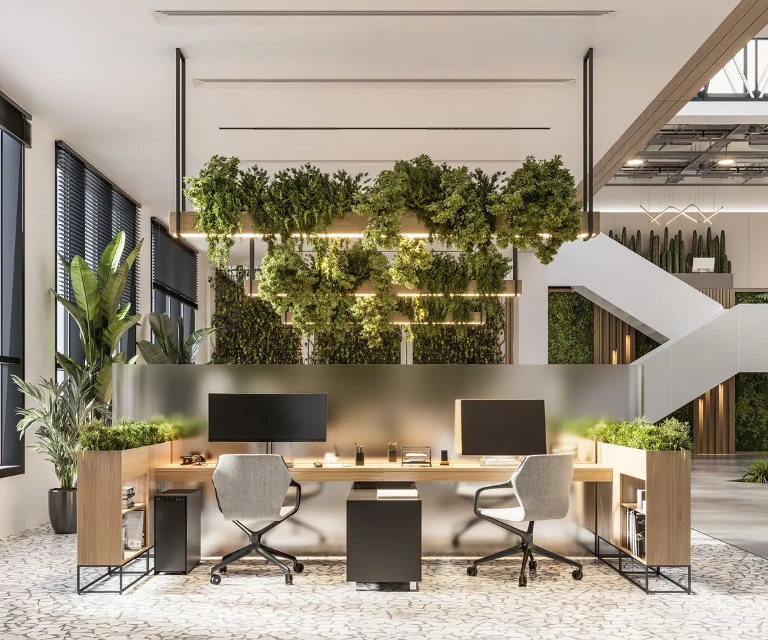 Duurzame kantoorinrichting met planten  - circulair ontwerpen